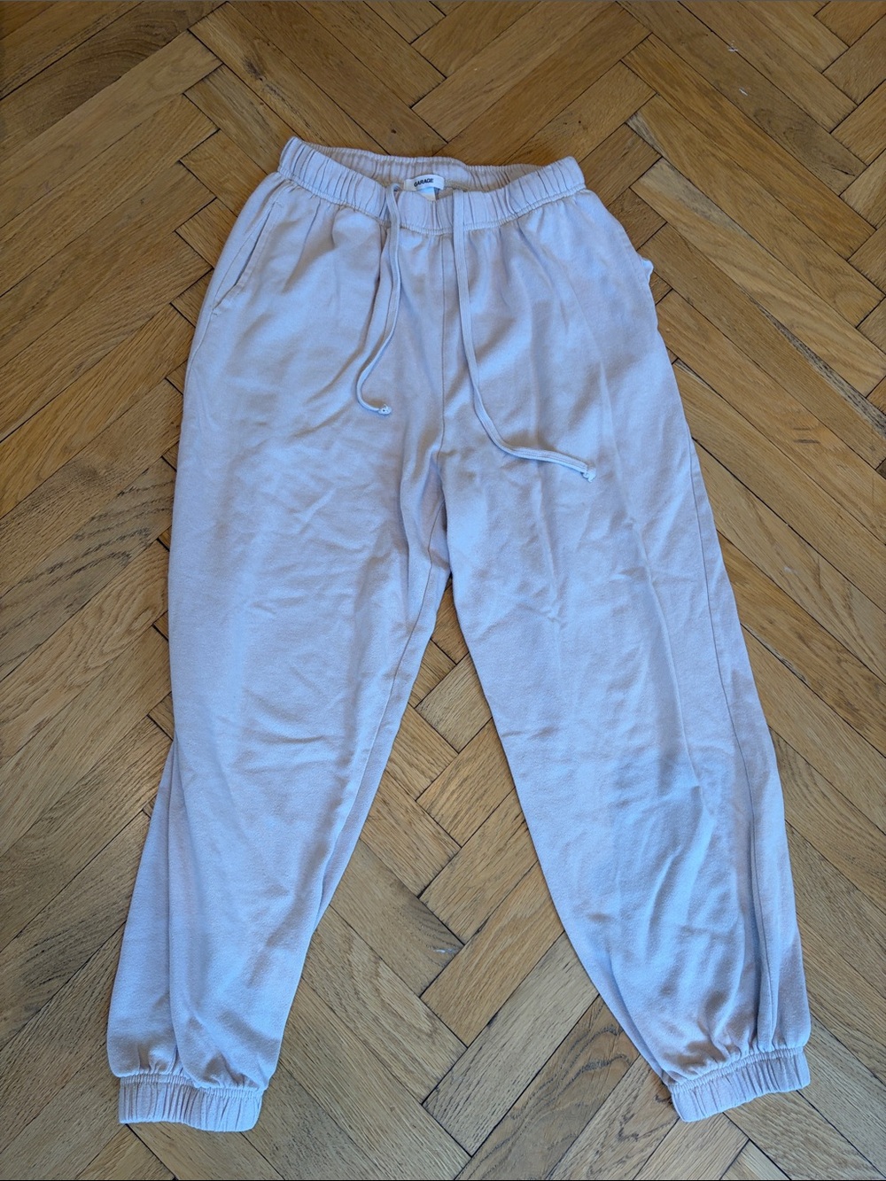 Garage Light Beige Drawstring Jogger Pants